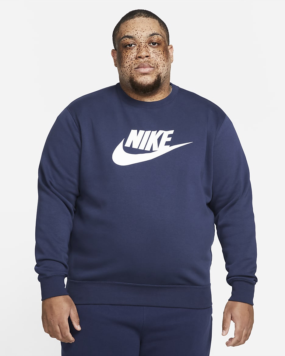 Nike men's crewneck fleece sweatshirt hotsell